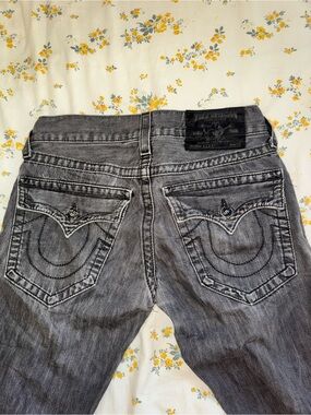 Y2K True Religion Grey Washed Back Pocket Jeans